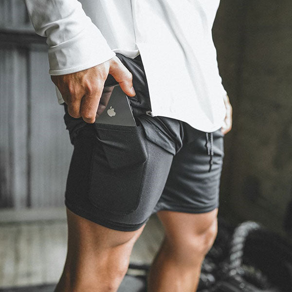 Men's Double Layer Sports  Beach Shorts