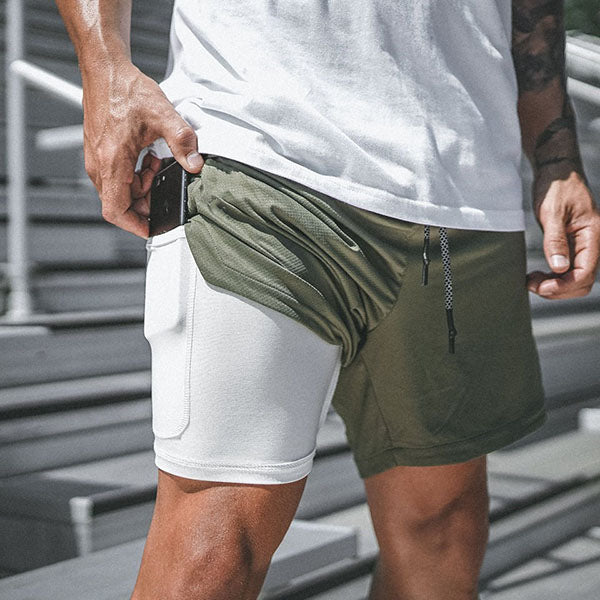 Men's Double Layer Sports  Beach Shorts