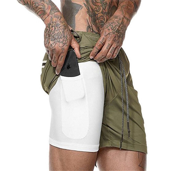 Men's Double Layer Sports  Beach Shorts