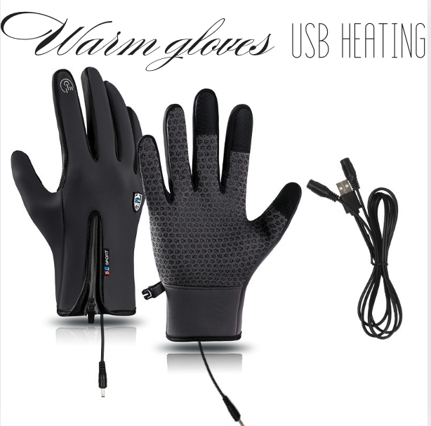 Crestsport™ Outdoor Heated Gloves Windproof and Waterproof with Plus Velvet
