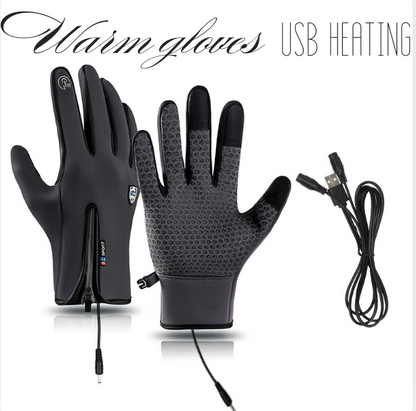 Crestsport™ Outdoor Heated Gloves Windproof and Waterproof with Plus Velvet