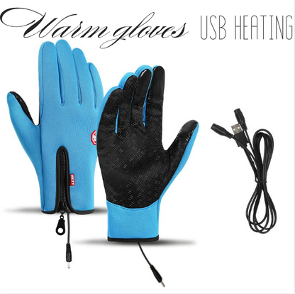 Crestsport™ Outdoor Heated Gloves Windproof and Waterproof with Plus Velvet