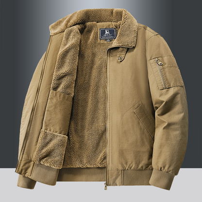 Sherpa-Lined Bomber Jacket