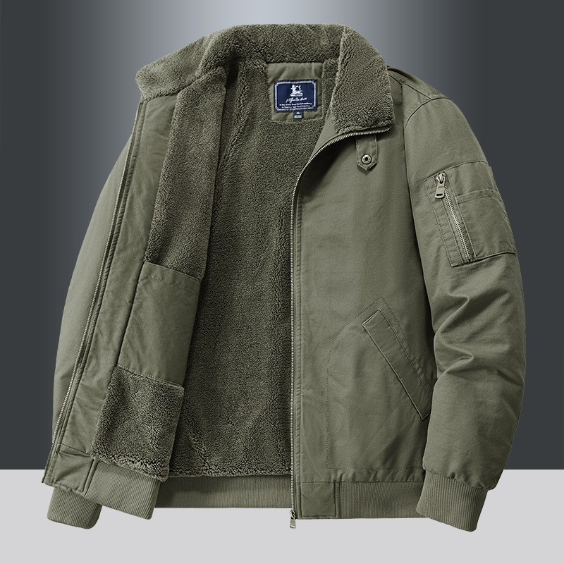 Sherpa-Lined Bomber Jacket