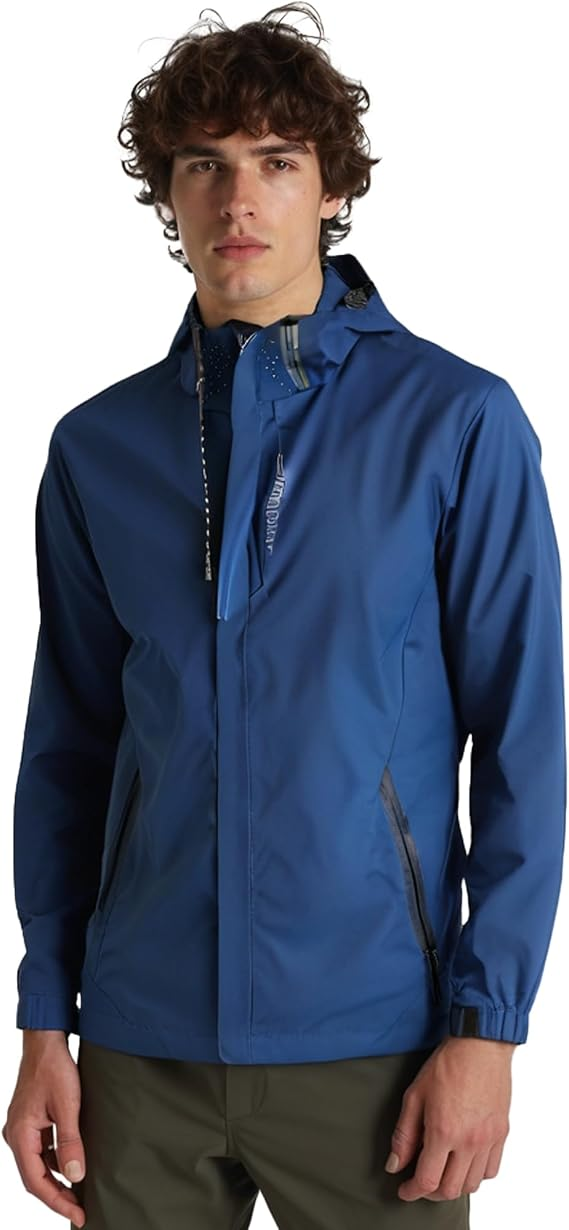 Men’s Waterproof Lightweight Rain Jacket with Removable Hood