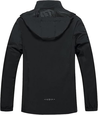 Men’s Waterproof Lightweight Rain Jacket with Removable Hood