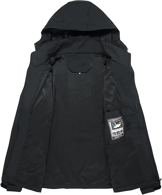 Men’s Waterproof Lightweight Rain Jacket with Removable Hood