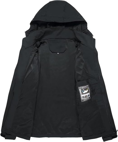 Men’s Waterproof Lightweight Rain Jacket with Removable Hood