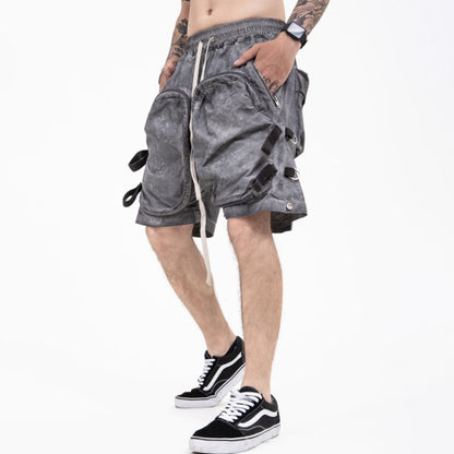 Retro Tide High Arcade Multi-pocket Casual Men's Shorts