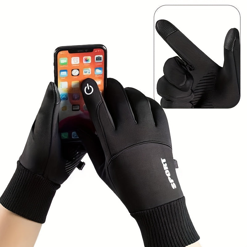 Outdoor Touch Screen Waterproof  Anti Slip Warm Full Fingers Gloves