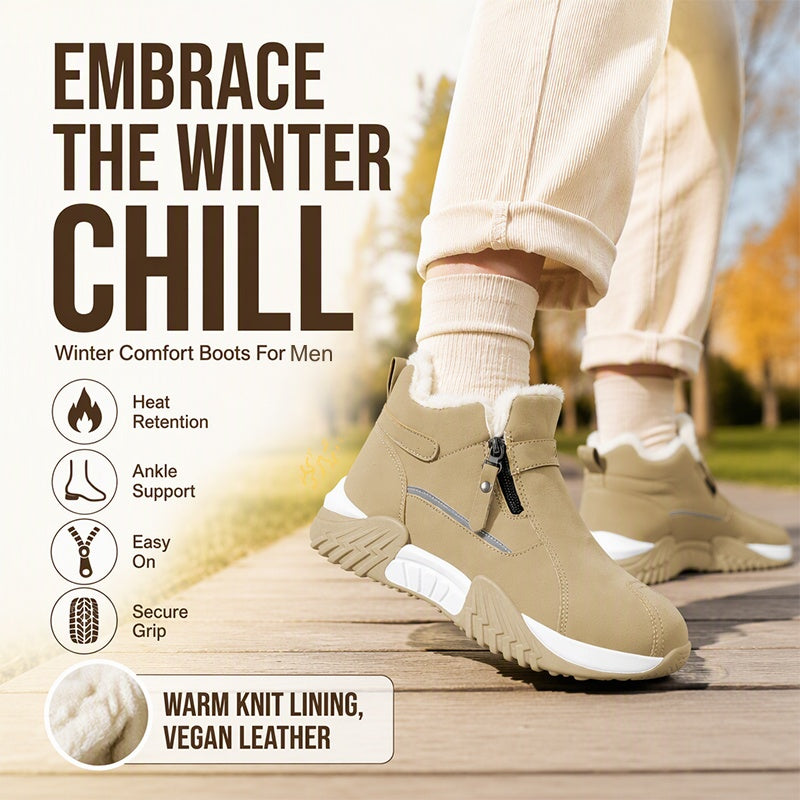 Men's Warm Fleece-Lined Winter Ankle Boots