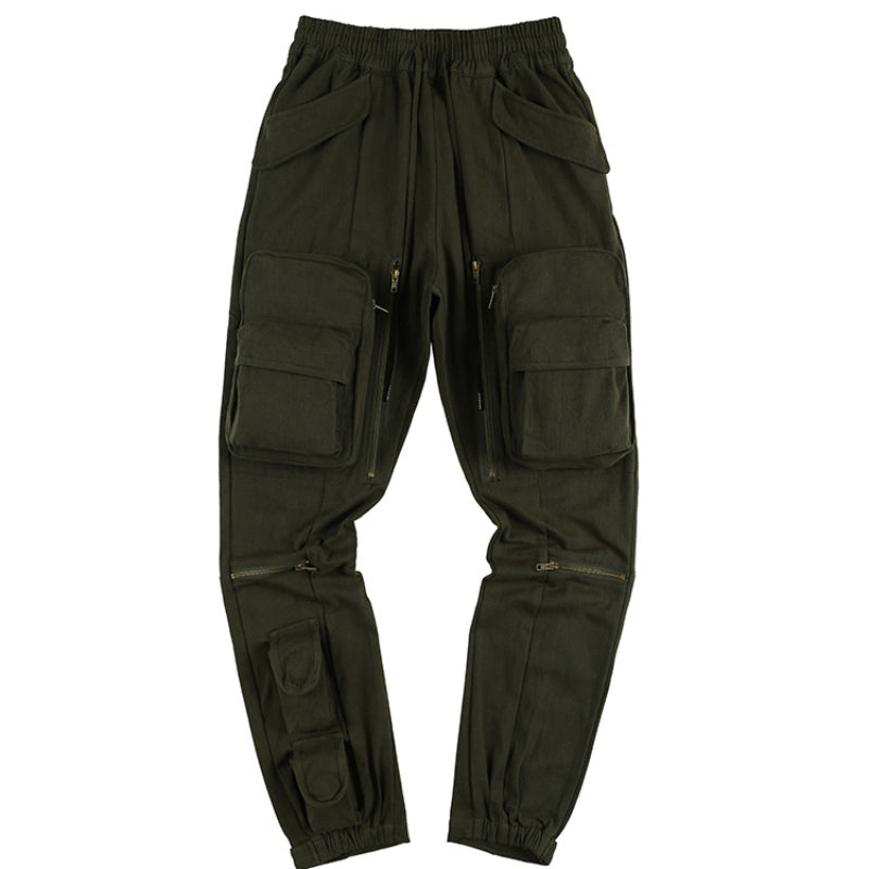 New Trendy Brand  High Street Multi-pocket Functional Tooling Casual Pants