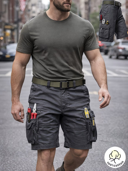 New cargo shorts, 100% pure cotton, skin-friendly, multi-pocket outdoor shorts, suitable for both home and outdoor wear, wrinkle-resistant and durable.