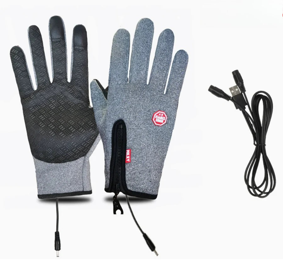 Crestsport™ Outdoor Heated Gloves Windproof and Waterproof with Plus Velvet