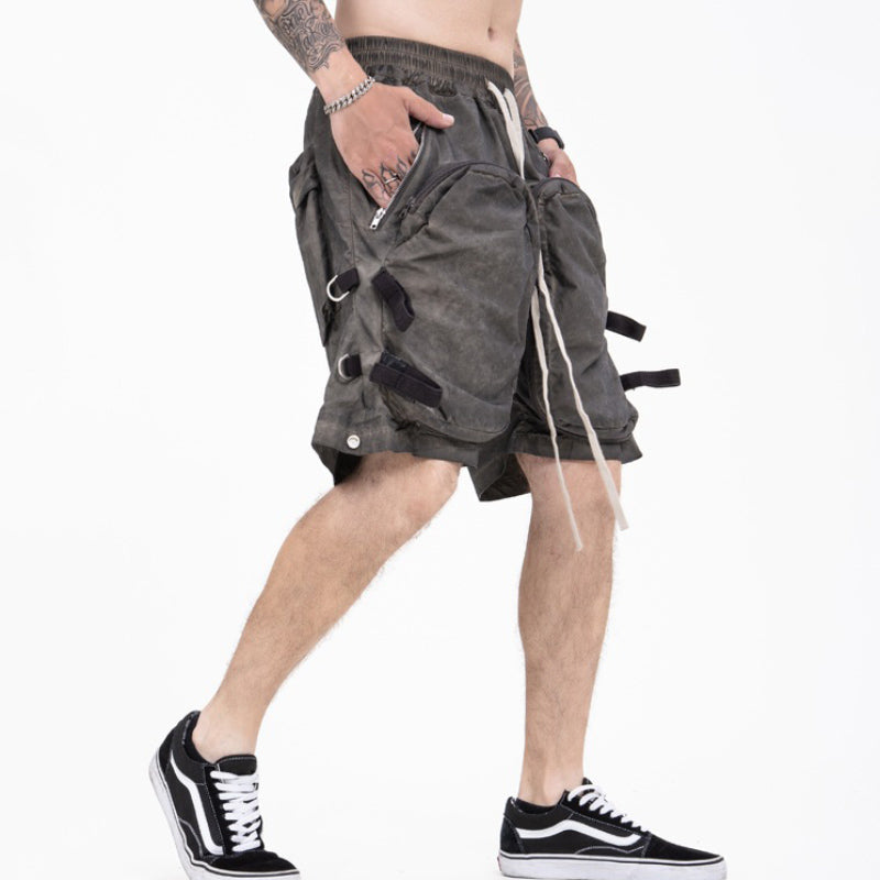 Retro Tide High Arcade Multi-pocket Casual Men's Shorts