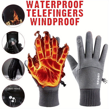 Crestsport™ Outdoor Touch Screen Waterproof  Anti Slip Warm Full Fingers Gloves