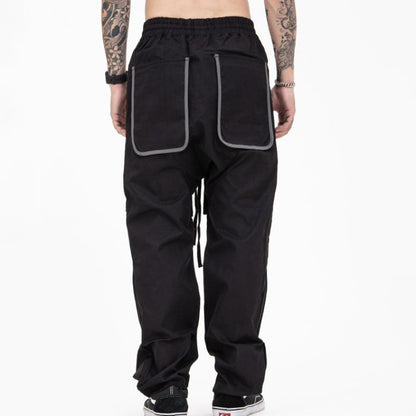 Multi-Pocket Functional Workwear Loose Casual Drawstring Men's Trousers