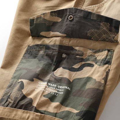Casual Camo Panel Pocket Utility Style Men's Shorts