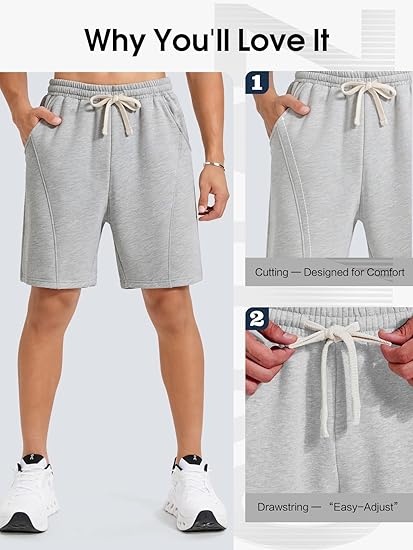 Men's 8" Baggy Sweat Shorts | Cotton Fleece with Pockets