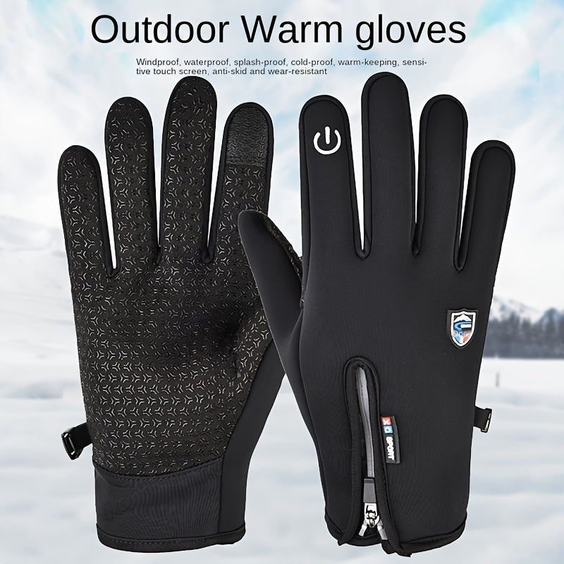 Crestsport™ Outdoor Sports Gloves Short Plus Velvet Windproof Waterproof