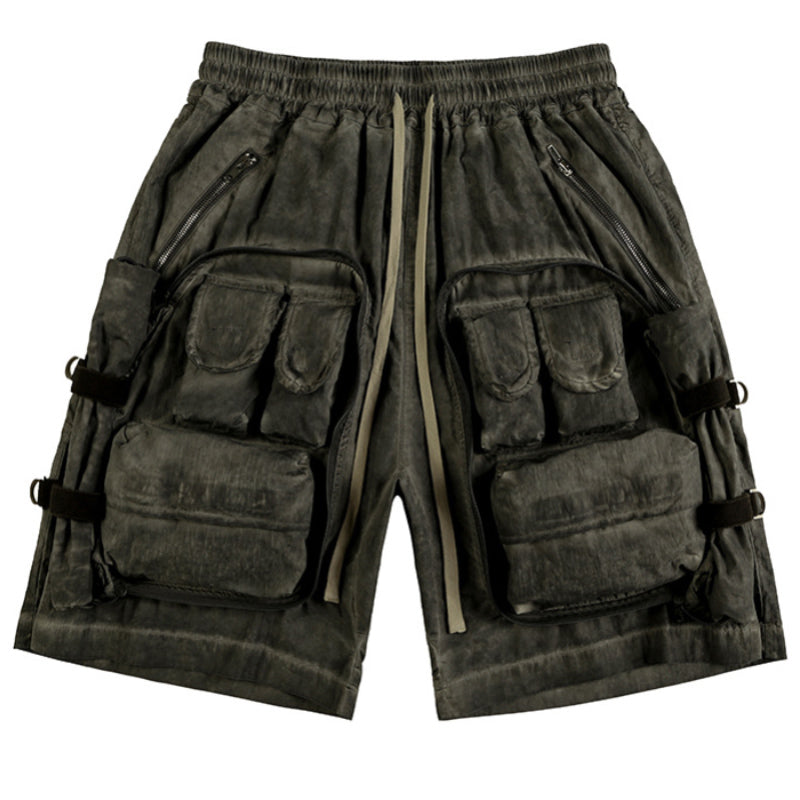 Retro Tide High Arcade Multi-pocket Casual Men's Shorts
