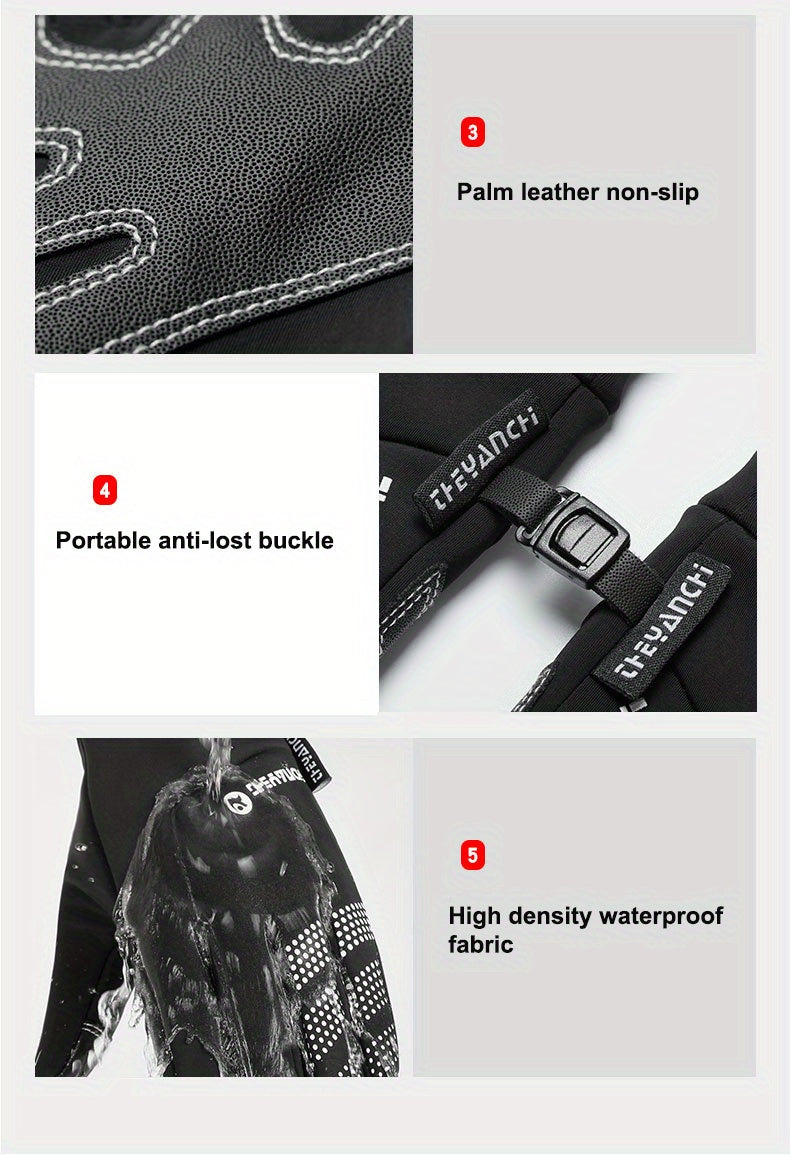 Waterproof Warm Touch Screen Gloves For Running Cycling Driving Skiing