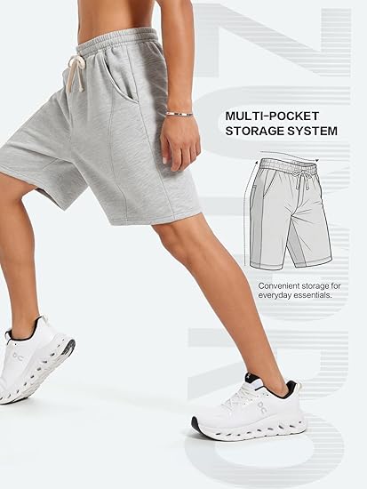 Men's 8" Baggy Sweat Shorts | Cotton Fleece with Pockets
