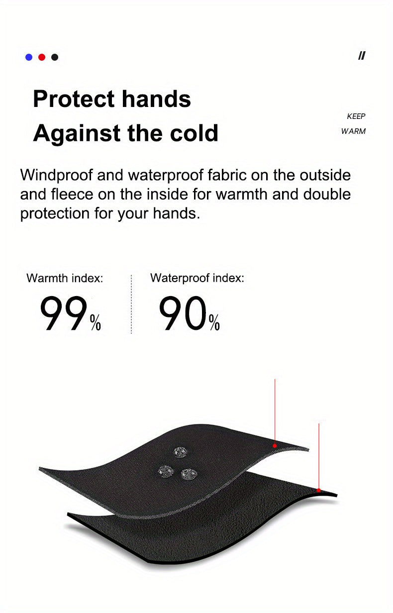 Waterproof Warm Touch Screen Gloves For Running Cycling Driving Skiing