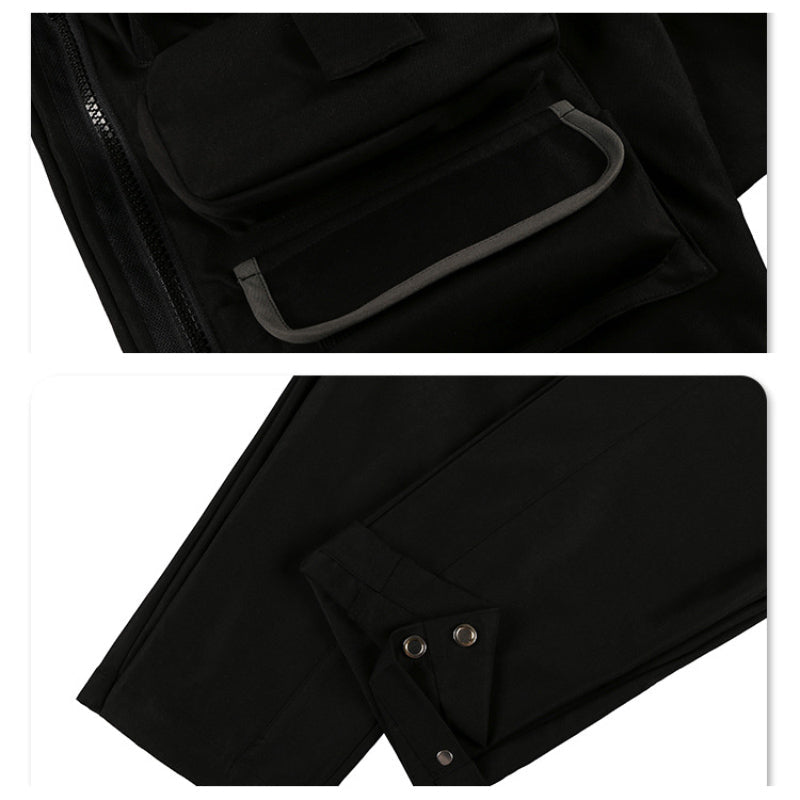 Multi-Pocket Functional Workwear Loose Casual Drawstring Men's Trousers