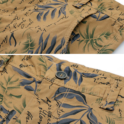 New Men's Leaves Printed Beach Shorts