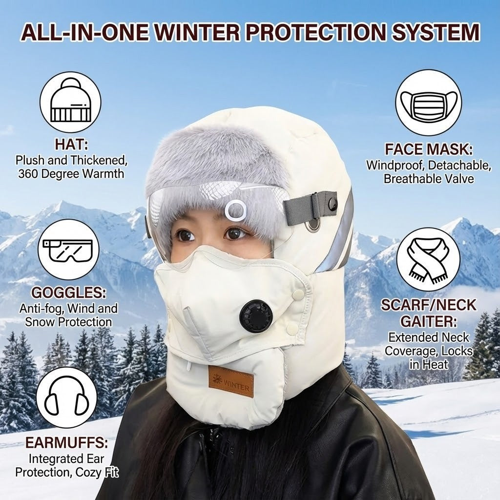 Full-Face Thermal Winter Hat – Windproof & Warm