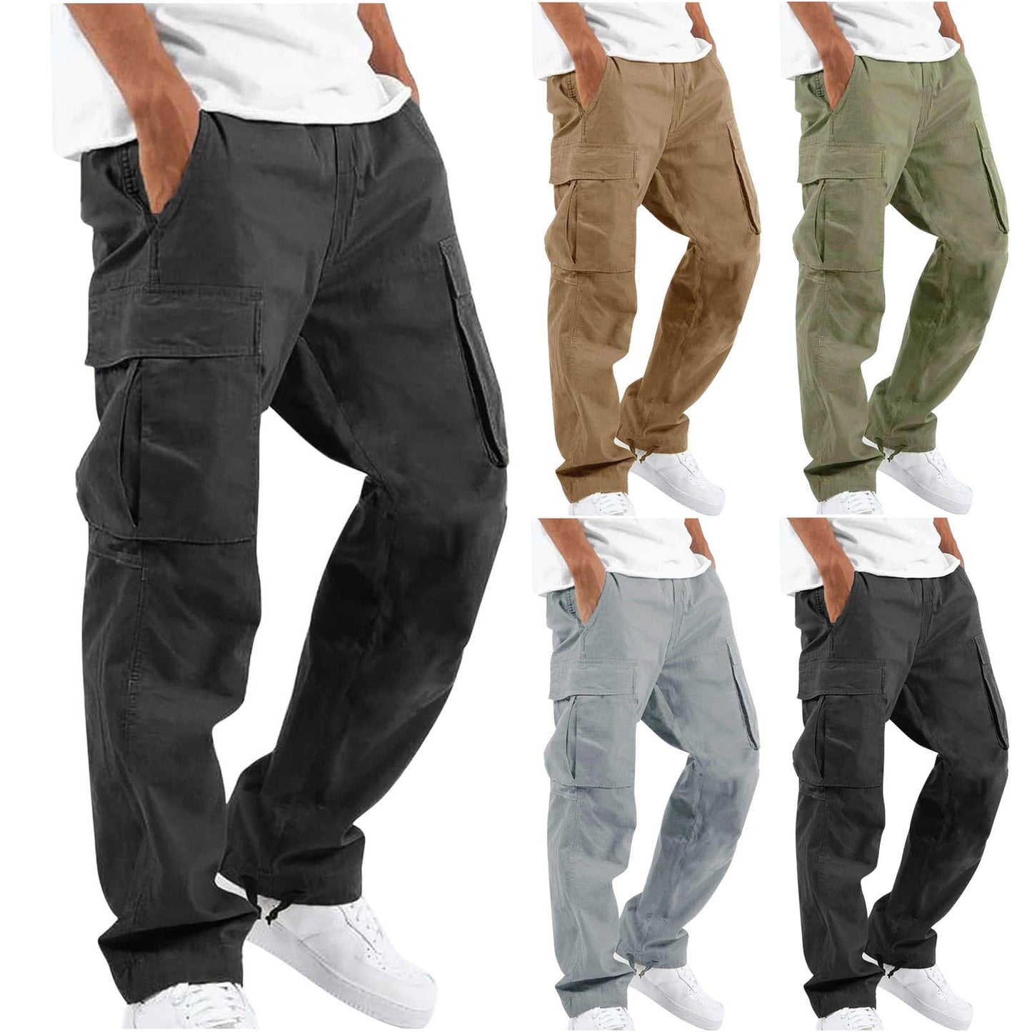 Men's Military-Inspired Multi-Pocket Cargo Pants