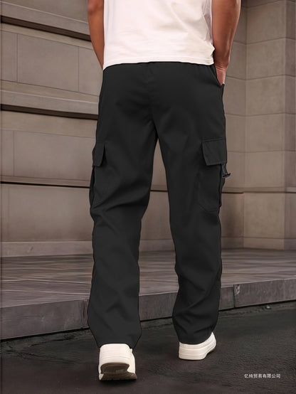 Men’s Spring–Autumn Work Pants Straight-Leg | Slim Fit | Multicolor Pocket Detail