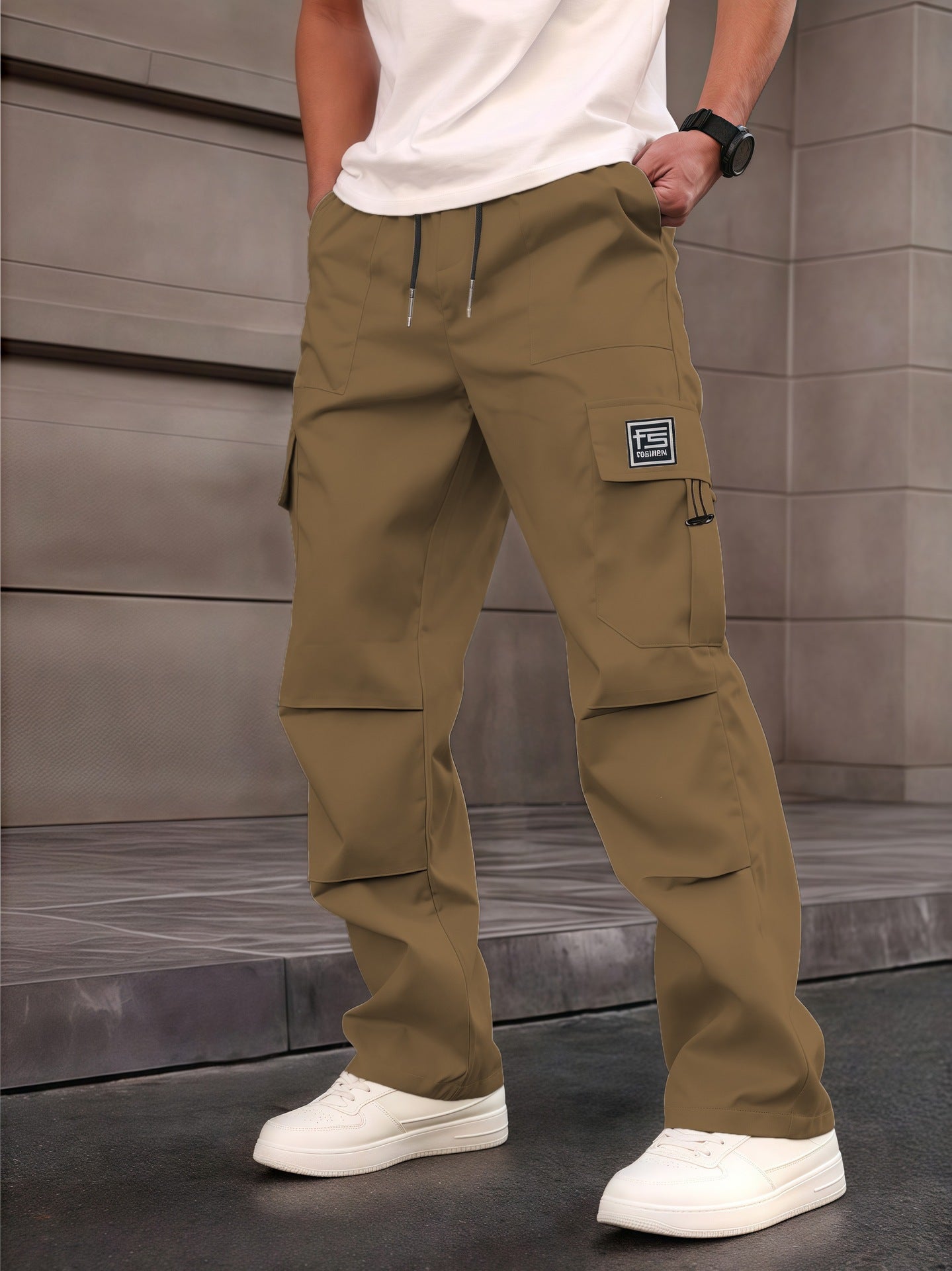 Men’s Spring–Autumn Work Pants Straight-Leg | Slim Fit | Multicolor Pocket Detail