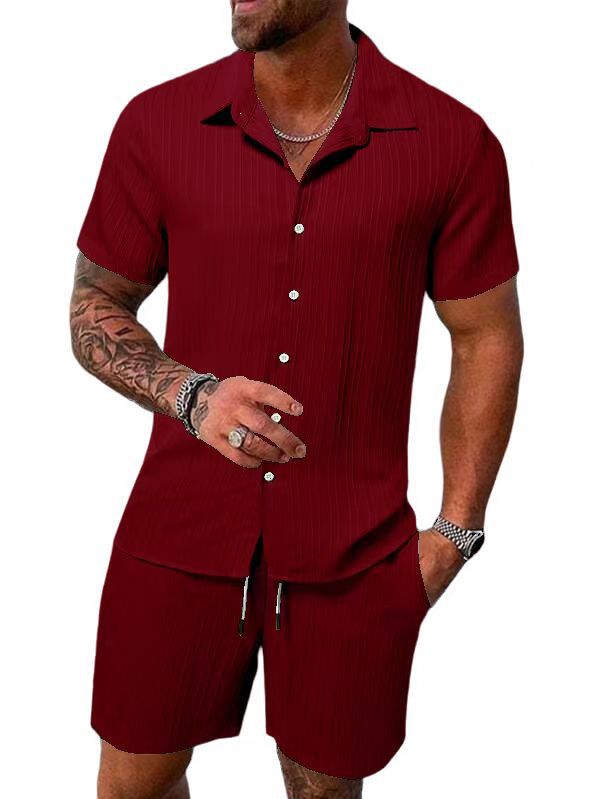 Men's Casual Set –Sleeve Shirt & Shorts, Loose and Comfortable for the Beach and Leisure 👕👖