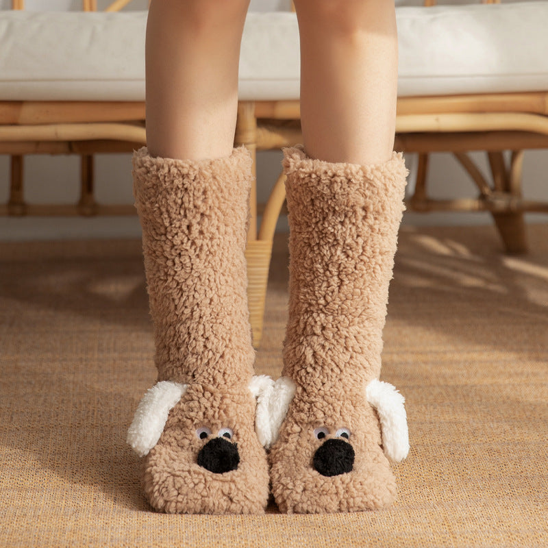 CrestSport Ultra-thick Cute Puppy Slipper Home Socks
