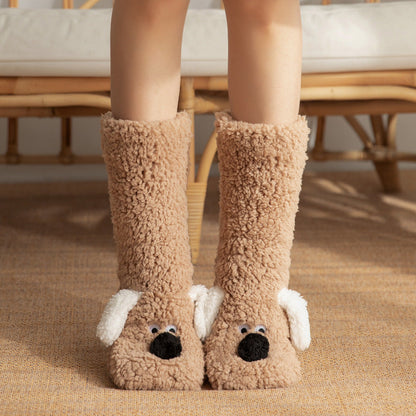 CrestSport Ultra-thick Cute Puppy Slipper Home Socks