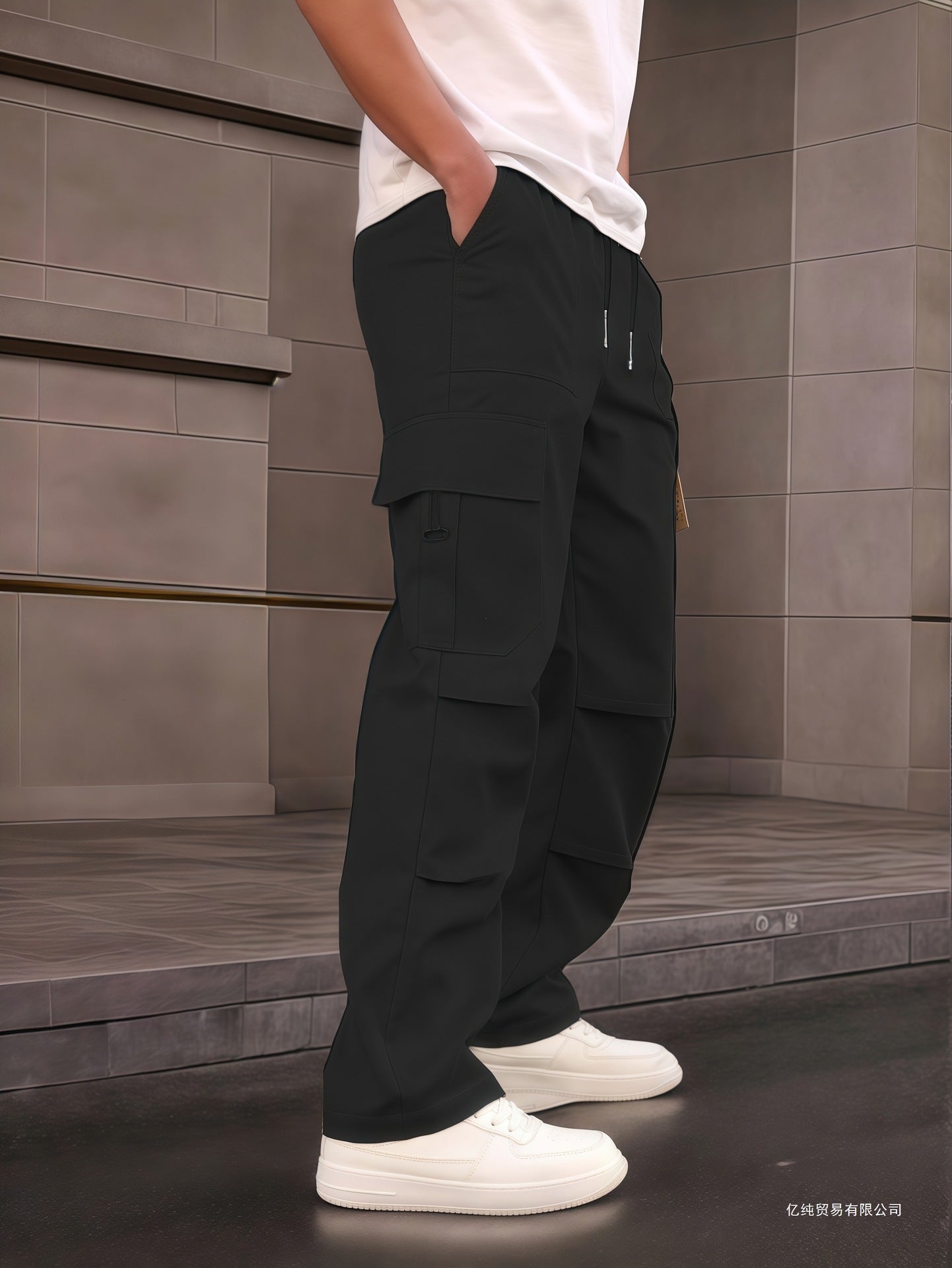 Men’s Spring–Autumn Work Pants Straight-Leg | Slim Fit | Multicolor Pocket Detail