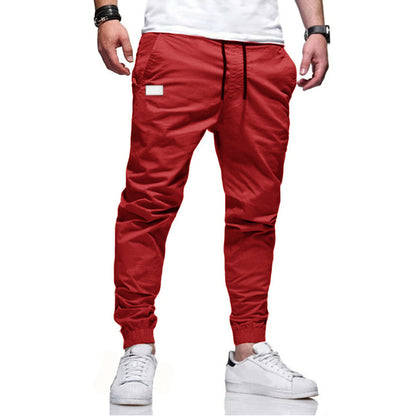 Men‘s Casual Joggers Pants - Cotton Drawstring Chino Cargo Pants Hiking Outdoor Twill Track Jogging Sweatpants Pants