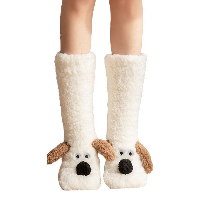 CrestSport Ultra-thick Cute Puppy Slipper Home Socks