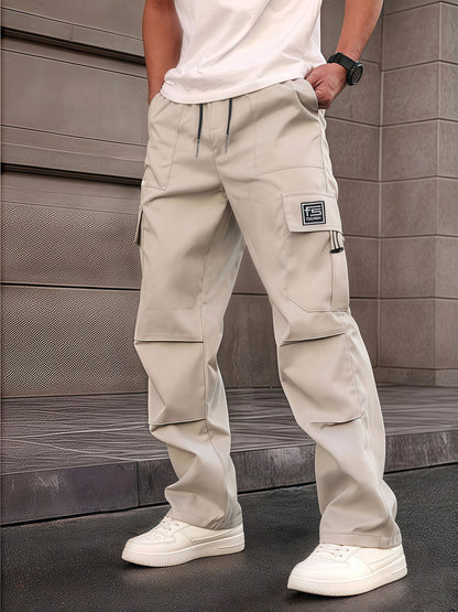 Men’s Spring–Autumn Work Pants Straight-Leg | Slim Fit | Multicolor Pocket Detail