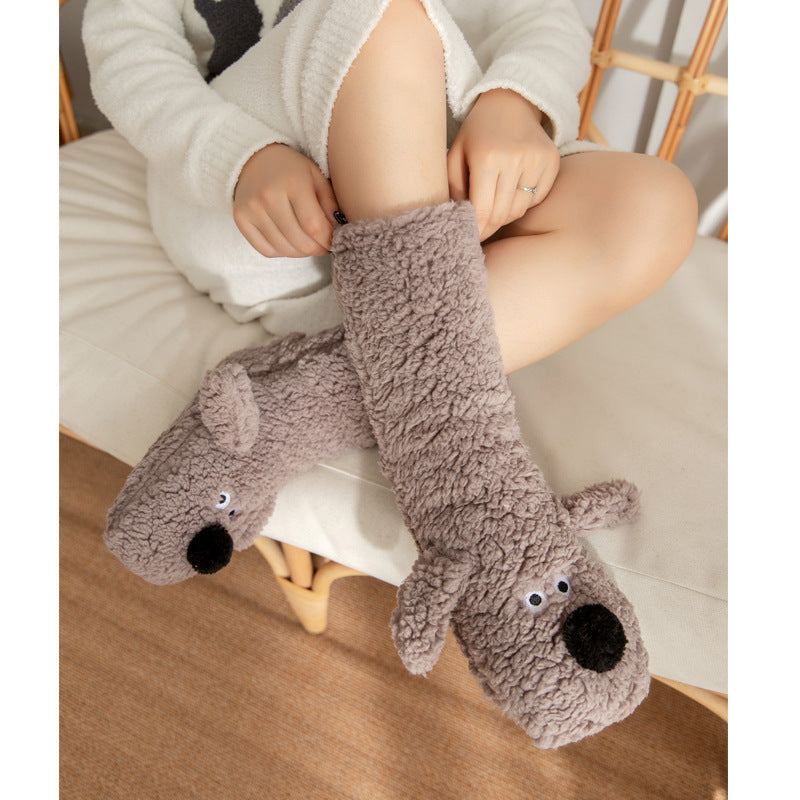 CrestSport Ultra-thick Cute Puppy Slipper Home Socks