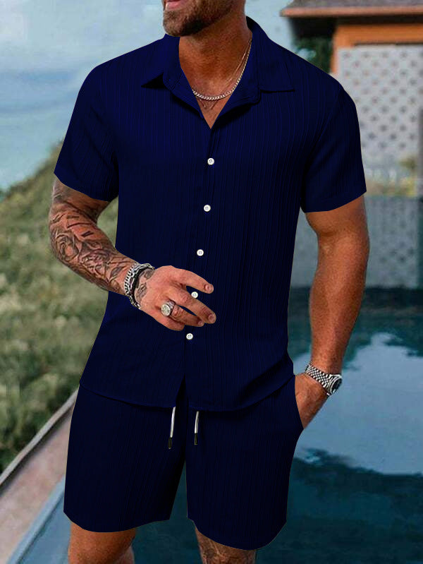 Men's Casual Set –Sleeve Shirt & Shorts, Loose and Comfortable for the Beach and Leisure 👕👖