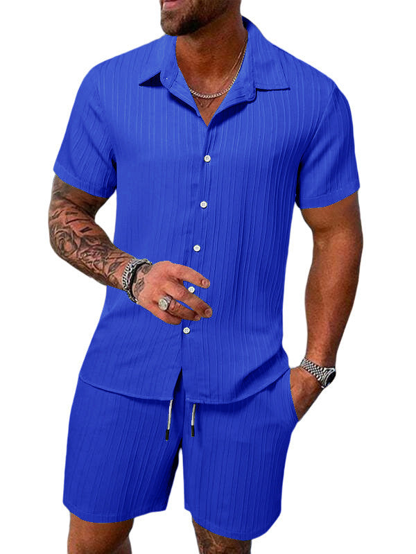 Men's Casual Set –Sleeve Shirt & Shorts, Loose and Comfortable for the Beach and Leisure 👕👖