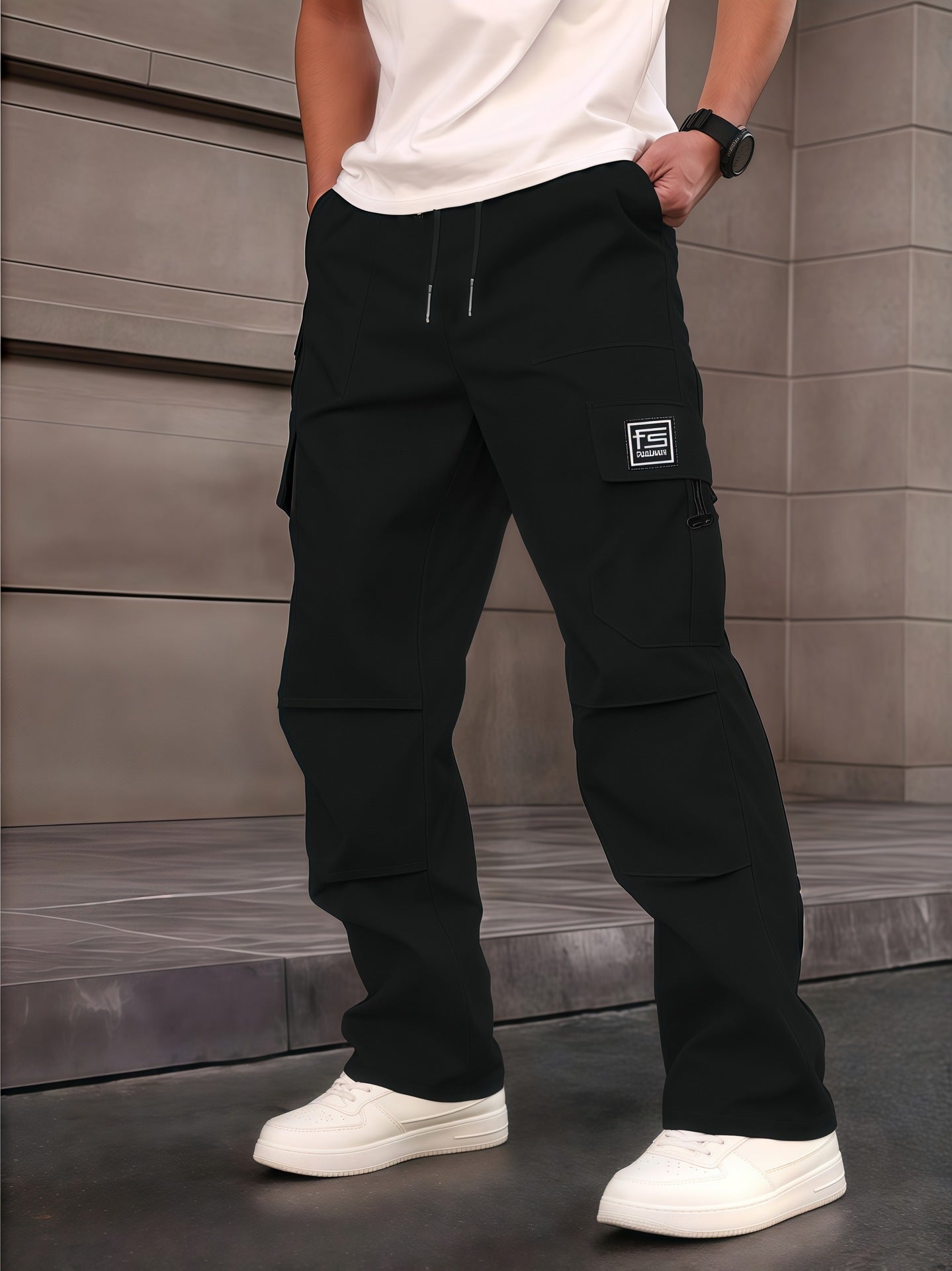 Men’s Spring–Autumn Work Pants Straight-Leg | Slim Fit | Multicolor Pocket Detail