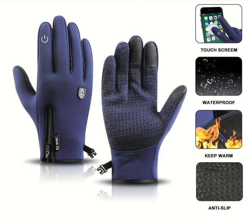 Outdoor Sports Gloves Short Plus Velvet Windproof Waterproof