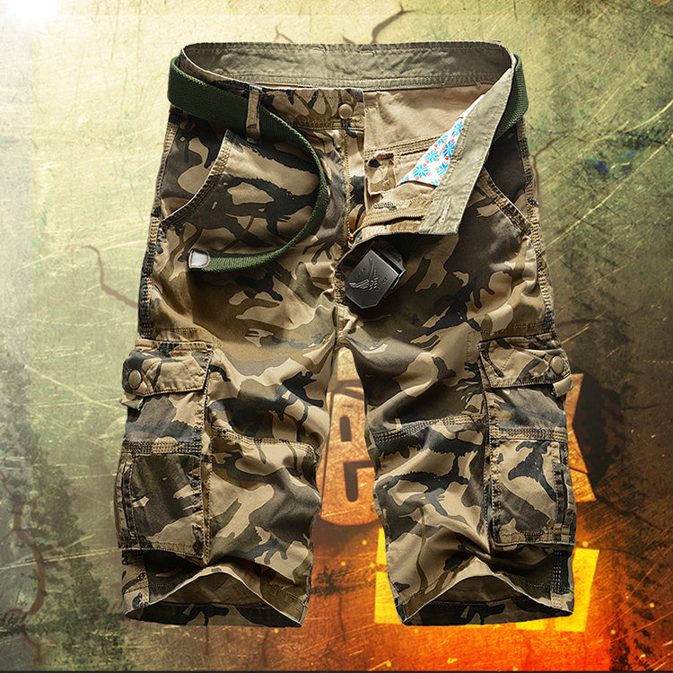 Crestsport Casual Cotton Camo Multi-pocket Men Shorts