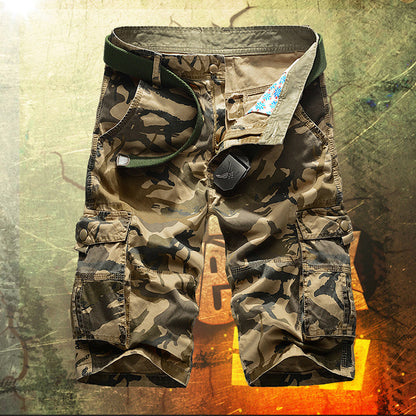 Crestsport Casual Cotton Camo Multi-pocket Men Shorts