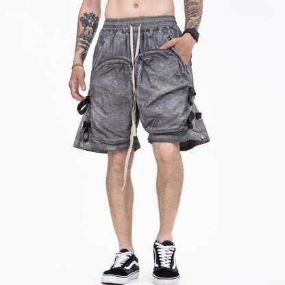 Retro Tide High Arcade Multi-pocket Casual Men's Shorts