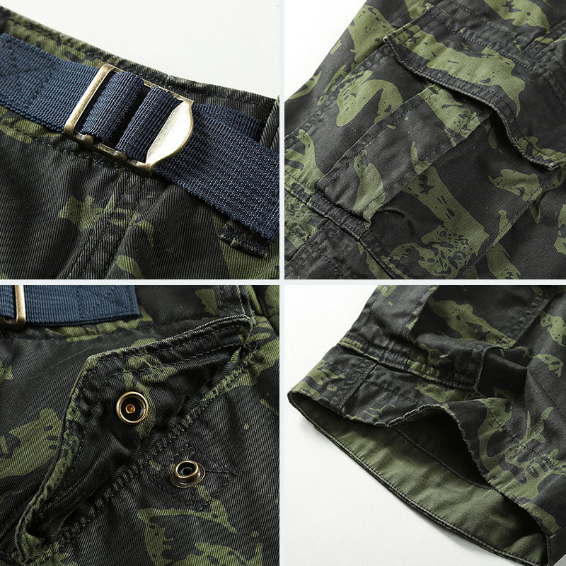 Casual Cotton Elastic Camouflage Men's Cargo Shorts